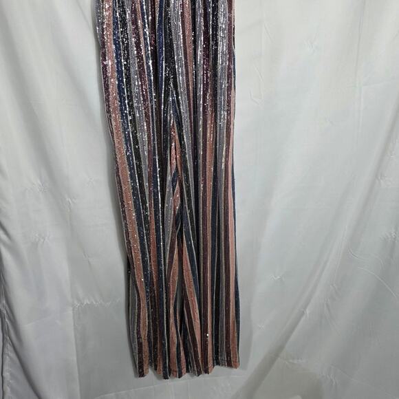 Dao Chloe Dao Jumpsuit Womens Large Multicolor Sequin Wide Leg Party Glam Y2K - Picture 5 of 14